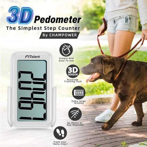 Miniatura 2 de Podómetro para caminar, podómetro súper portátil con precisión para niños, mujeres y personas mayores, contador de pasos 3D para caminar, rastreador