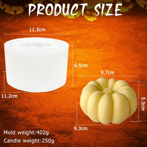 Miniatura 2 de Molde de vela de Halloween para hacer velas, molde de silicona 3D para fundición de resina, bricolaje de yeso, arcilla polimérica, decoración