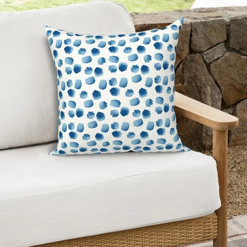 Miniatura 435 de Juego de 2 almohadas para exteriores de 16 x 16 pulgadas, repelentes al agua con interiores, para muebles de patio, hogar, jardín, geometría bohemia