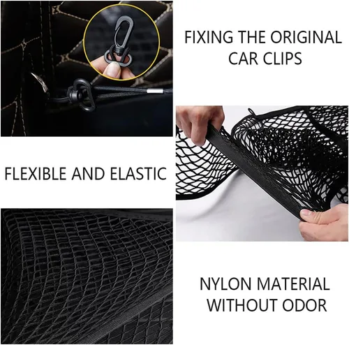 Miniatura 4 de Red de carga trasera para automóvil con buena elasticidad y resistencia a la tracción, organizador de red para maletero para SUV camión, red ideal