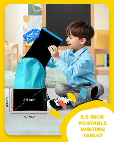 Miniatura 5 de bravokids Paquete de 24 tabletas de escritura LCD con lápiz capacitivo, tablero de dibujo colorido de 8.5 pulgadas para niños, juegos de viaje
