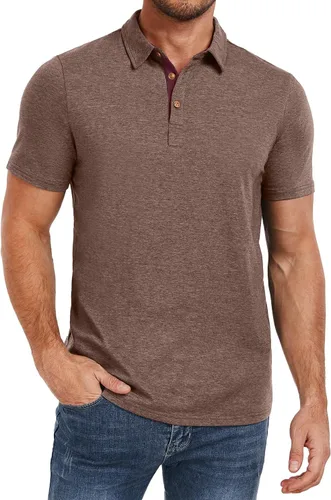 Miniatura 11 de PEGENO Camisetas Polo para Hombre de Manga Corta Camisetas de Golf de Algodón Casual Camisetas Polo de Rendimiento para Hombre