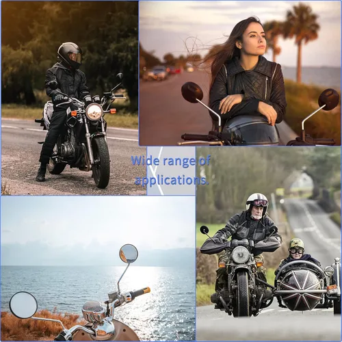 Miniatura 6 de Espejo retrovisor universal redondo de 3.94 pulgadas/0.394 in compatible con Honda Suzuki Yamaha Kawasaki, para la mayoría de marcas de motocicletas