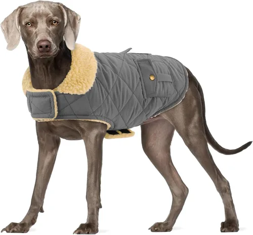 Miniatura 17 de Abrigo de invierno para perros pequeños y medianos, chaqueta a cuadros para cachorros, abrigo de algodón para clima frío, prendas cálidas y Rojo