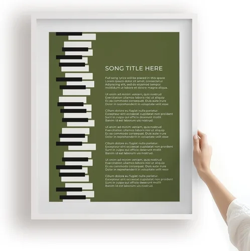 Miniatura 17 de Piano Keys Custom Songs Lyric Wall Art Print, Personalized Music Poster For Gallery Wall (Blue 11x14" Unframed Print)