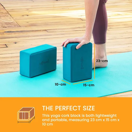 Miniatura 3 de Sol Living Bloques de yoga, paquete de 2 cojines de yoga de espuma EVA de alta densidad, para estirar, pilates, meditación, equipo de ejercicio