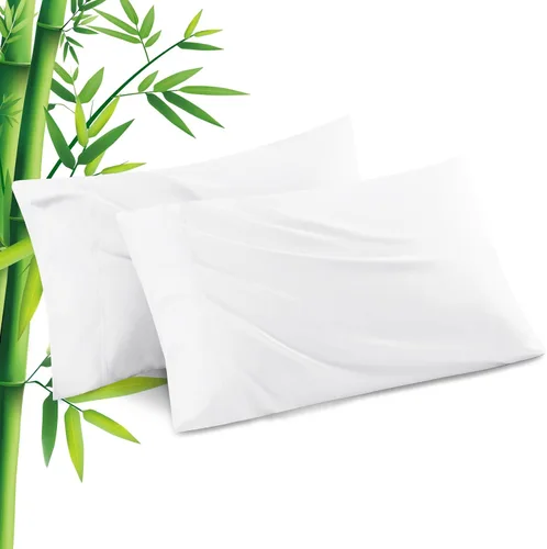 Paquete de 2 fundas de almohada de viscosa refrescante de bambú con cierre de sobre, funda de almohada fresca y transpirable para personas que
