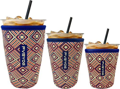 Miniatura 67 de Fundas de neopreno reutilizables aisladas para café helado, fundas para tazas de café helado, fundas para bebidas heladas y calientes