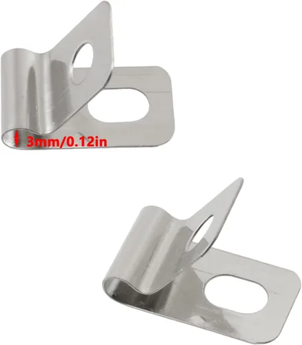 Miniatura 3 de Antrader Clips de cable tipo R, abrazaderas de cable de 0.12 pulgadas con tornillos, acero inoxidable 304, 100