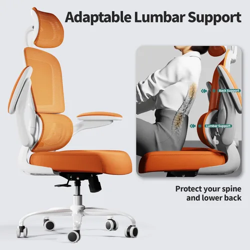 Miniatura 7 de TRALT Silla de oficina ergonómica, silla de escritorio de malla para el hogar de 330 libras, sillas de escritorio de oficina con ruedas, cómodas
