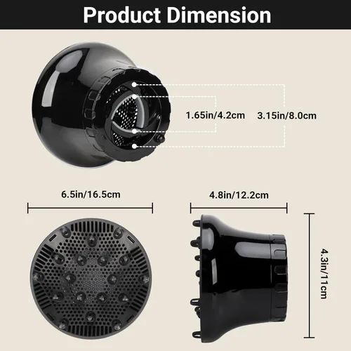 Miniatura 6 de Segbeauty Difusor universal de pelo rizado, accesorio de difusor de pelo adaptable para peluquería de calidad de peluquería, herramienta