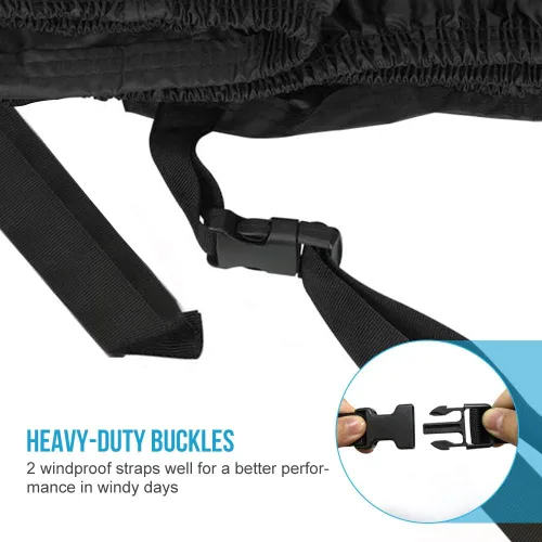 Miniatura 6 de Cubierta impermeable para ATV para Polaris Sportsman, Yamaha Grizzly, Honda Kawasaki, con correas reflectantes, almacenamiento negro, 82 x 47 x 45