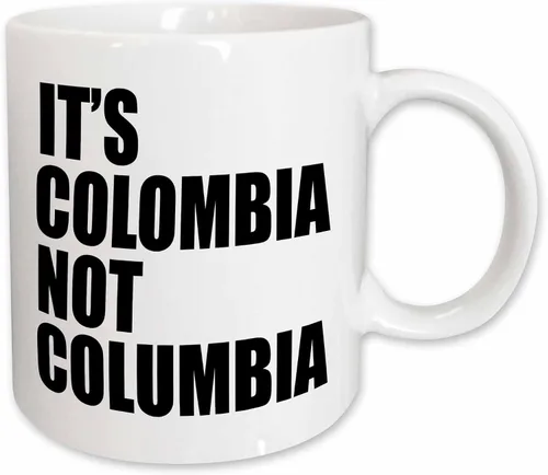 Miniatura 9 de 3dRose Its Colombia Not Columbia - Taza de dos tonos, 11 onzas, color negro