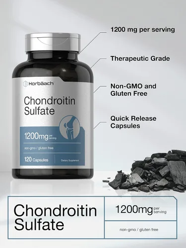 Miniatura 3 de Horbaäch Sulfato de condroitina 1200 mg 120 cápsulas Suplemento sin OMG y sin gluten