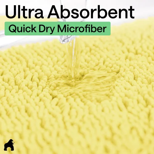 Miniatura 402 de Gorilla Grip - Tapete de baño de felpilla gruesa, suave y absorbente, secado rápido, de microfibra, con reverso de caucho, para piso de ducha, Nube
