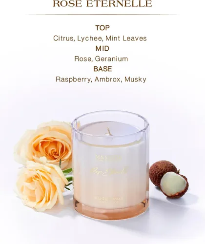 Miniatura 2 de M&SENSE Velas perfumadas de rosa para el hogar - 10.6 oz 60 horas de combustión, cera de soja natural con aroma floral para novia, vela de Rosa