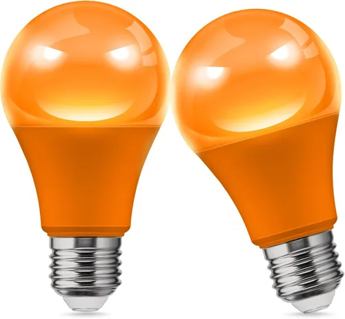Miniatura 16 de L LOHAS LED Bombillas LED, Bombilla de Luz Ámbar para Ayuda del Sueño, A19 9W (Equivalente a 60 Vatios), Bloqueo de Luz Azul, Bombillas Regulables