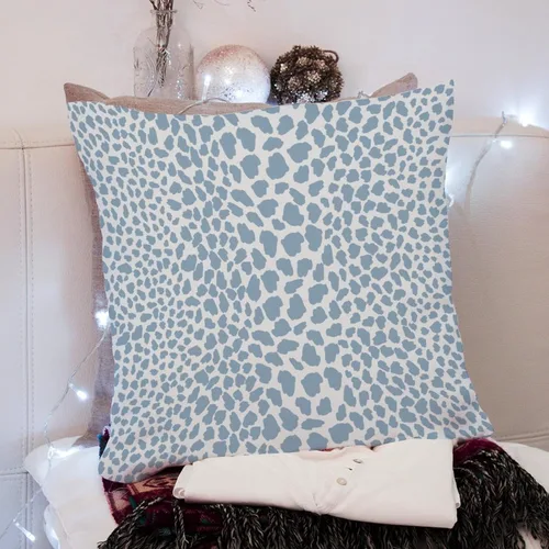 Miniatura 6 de Funda de almohada con estampado de leopardo y guepardo azul claro, funda de cojín a rayas de animales africanos, funda de almohada rústica