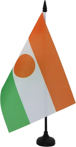 Miniatura 107 de AZ FLAG Sierra Leone Bandera de mesa 5'' x 8'' - Bandera de escritorio de Sierra Leona 21 x 14 cm - Bastón y base de plástico negro