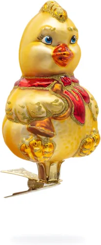 Miniatura 5 de BestPysanky Adorno navideño de cristal con clip de pollito para bebé