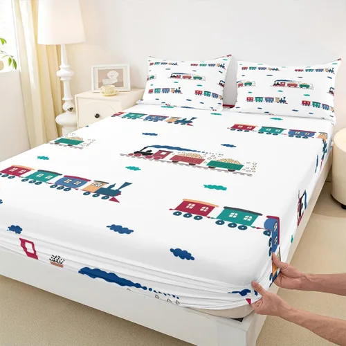 Miniatura 40 de Juego de sábanas bajeras para juegos tamaño individual, juego de ropa de cama con grafiti Lightning Strike para niños, adolescentes, decoración