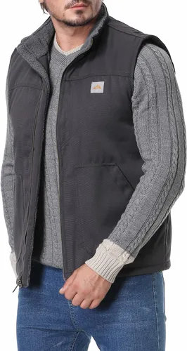 Miniatura 5 de MOERDENG Chaleco de cuello alto falso con forro polar lavado de pato lavado para hombre