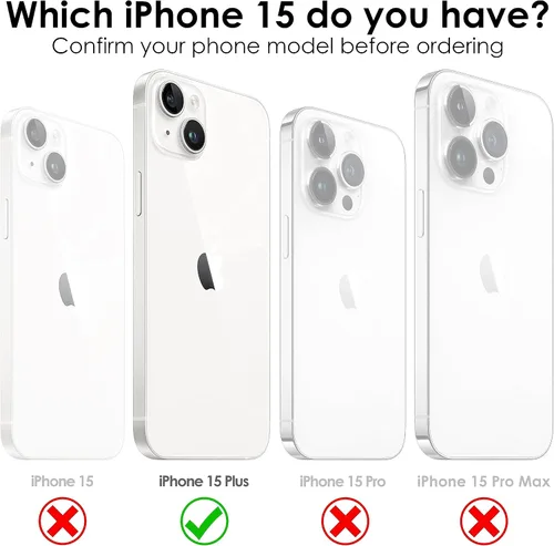 Miniatura 2 de Funda con correa de cuerda para iPhone 15 Plus, cuello cruzado manos libres, correa de cuerda ajustable y extraíble, funda protectora a prueba