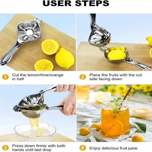 Miniatura 5 de WUJIE Exprimidor manual ligero de cítricos, prensa manual de limón y lima con gran capacidad, fácil de apretar prensa profesional de frutas
