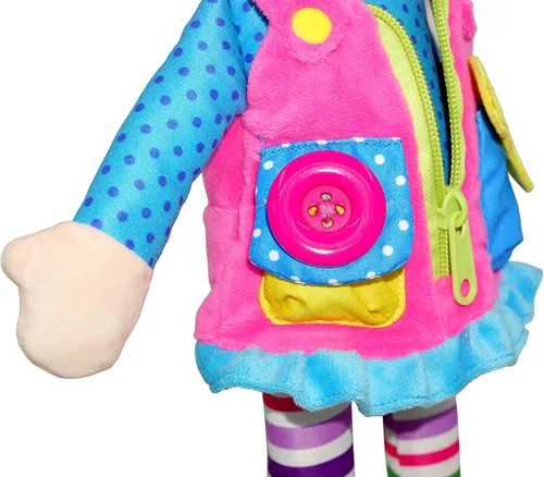 Miniatura 7 de June Garden Dressy Friends Belle de 15.5 pulgadas, muñeca de peluche educativa para niños y niños pequeños de 2 años en adelante, juguete suave