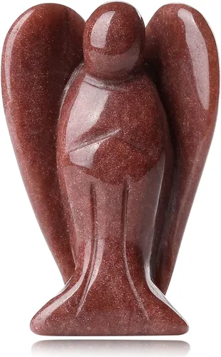 Miniatura 15 de YATOJUZI Estatua de ángel de obsidiana negra de 5 cm decorativa con cristales curativos de Reiki, piedra natural pulida tallada a mano, figuritas