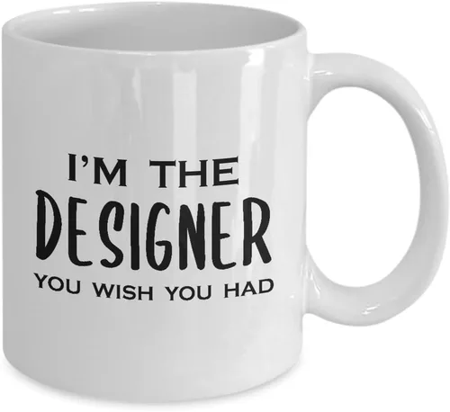 Miniatura 2 de Taza de café con texto en inglés "Im the Designer" - Linda idea de regalo para desarrollador gráfico UX Artista Diseño de Interiores Moda