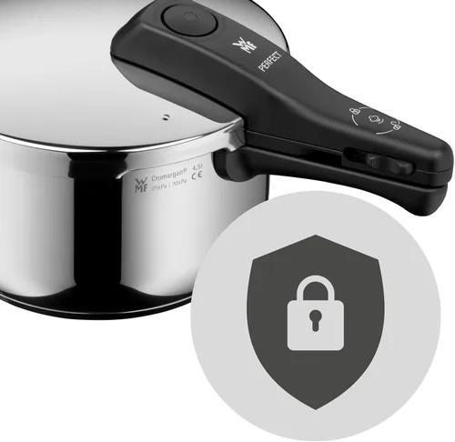 Miniatura 10 de WMF Perfecto – Set con olla rápida de 8.7 in de diámetro 8 litros y medio + cuerpo 4 litros y medio, acero inoxidable Cromargan para inducción