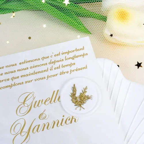Miniatura 4 de 25 calcomanías de sello de cera dorada y blanca, sellos de sobres hechos a mano, autoadhesivos, bodas, invitaciones de fiesta, envoltura de regalo