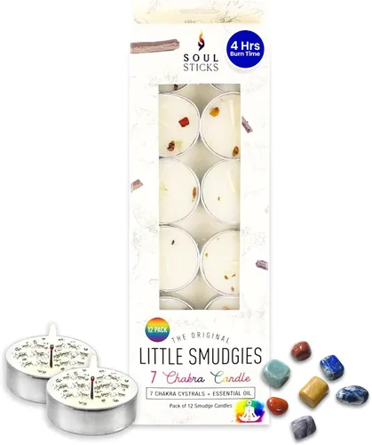 Miniatura 19 de SOUL STICKS Paquete de 12 velas Little Smudgies para limpieza de casa, meditación, curación de chakras, fabricadas con cristales y hierbas