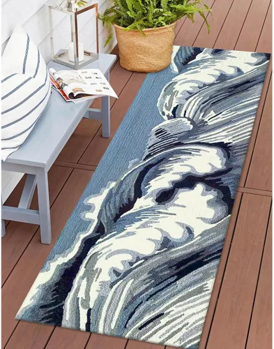 Miniatura 29 de Liora Manne CAPR5163633 - Alfombra costera para interiores y exteriores, color azul marino, 2 pies x 5 pies Cuerdas Navy