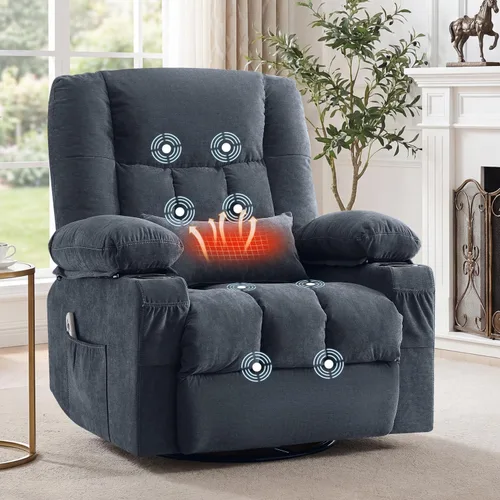 Miniatura 9 de BOSMILLER Sofá reclinable con portavasos para sala de estar, sofá manual de 3 asientos, reclinable con bolsillo lateral