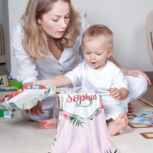 Miniatura 7 de Toallas de playa personalizadas para bebé niña con nombre para niños y adultos, toalla de baño de algodón con flores de acuarela personalizadas