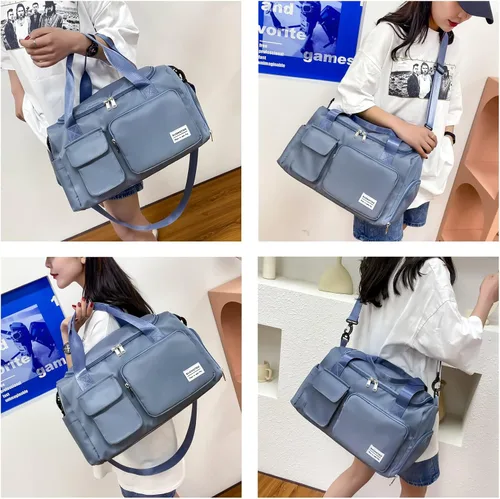 Miniatura 271 de Pequeña bolsa de gimnasio para mujer, bolsa de viaje con compartimento para zapatos