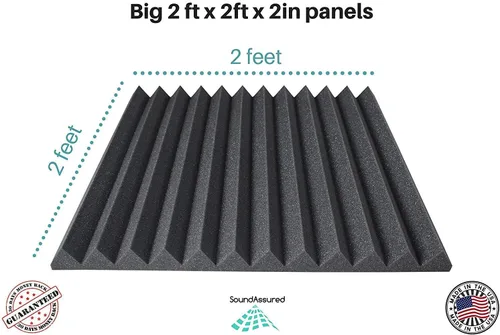 Miniatura 4 de Paneles de espuma acústica de 24 x 24 pulgadas, paquete de 12, 48 pies cuadrados, utilizados para reducción de sonido de estudio de grabación