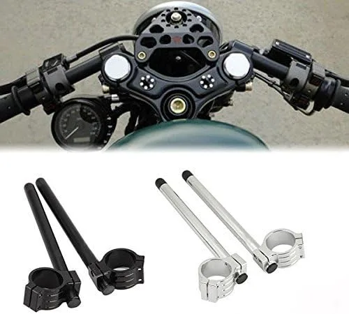 Miniatura 4 de Horquilla Clip-ons Manillar CNC Riser Regular Manillar para Suzuki Yamaha 1969-1982 (1.614 in)