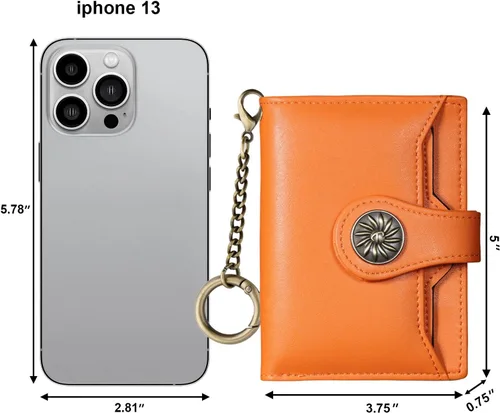 Miniatura 2 de Travelambo Rfid Wallet - Cartera de cuero para mujer Naranja Moda