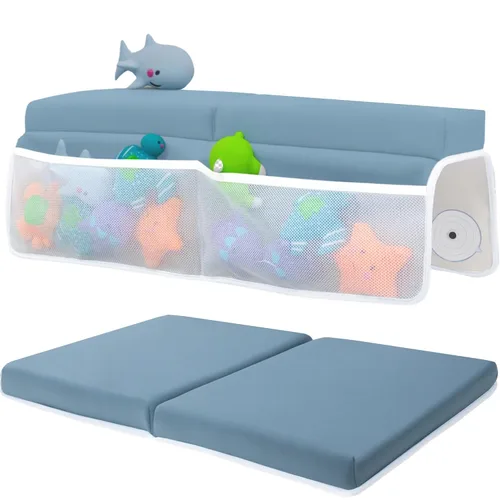Miniatura 13 de Cómodo juego de rodilleras y coderas de baño para bebé, almohadilla gruesa de espuma viscoelástica con soporte para el codo, cojín de bañera