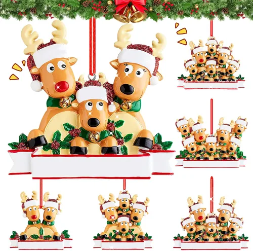 Miniatura 7 de Adornos de Navidad de renos personalizados 2025, adornos de ciervo y alce navideños DIY para árbol de Navidad, adornos colgantes personalizados
