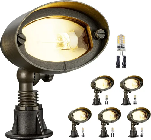 Miniatura 16 de Gardenreet Luz de Inundación de Bajo Voltaje para Exteriores - Luz LED de Lavado de Pared de Latón Sólido 12V, Paisajística de Cableado Fijo