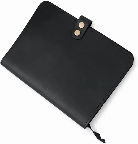 Miniatura 8 de Funda de cuero rústico para cuaderno de esteno en espiral de 6 x 9 pulgadas, cubierta Cahier recargable hecha a mano, organizador de cuero