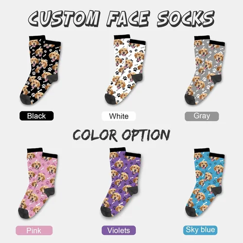 Miniatura 12 de Yofair Calcetines personalizados con foto – Calcetines divertidos personalizados con imagen – Regalos de Navidad personalizados para hombres