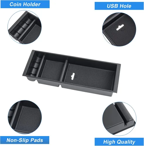 Miniatura 7 de PIMCAR Organizador de consola central para Ford F150 2021 2022 2023, F150 Lightning 2022 2023 Caja de almacenamiento del reposabrazos Accesorios