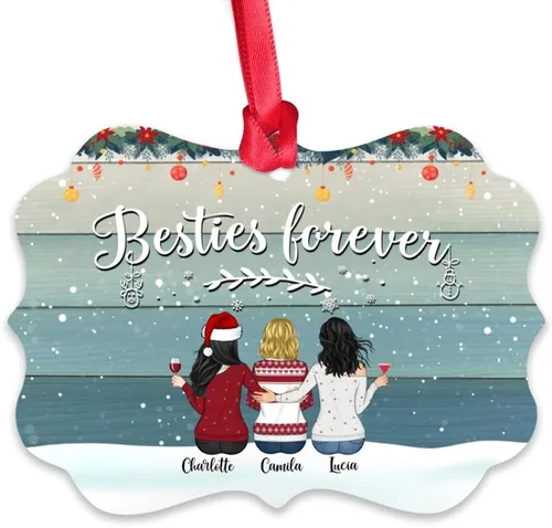 Miniatura 26 de Gossby Adorno personalizado para mejor amiga, regalo de Navidad personalizado con diseño, nombre, regalo de Navidad para mujeres, hermana del alma
