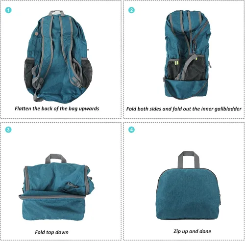 Miniatura 3 de Mochila de senderismo pequeña, 25 L, ultraligera, plegable, mochila de camping, mochila de viaje transpirable, mochila de senderismo para hombres