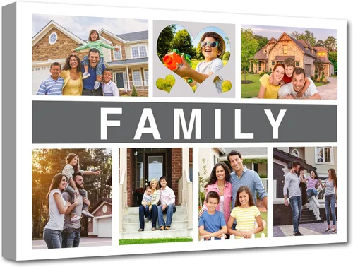 Miniatura 14 de LZIMU Impresiones en lienzo de collage con tus fotos personalizadas múltiples imágenes para pared, collage personalizado de fotos, regalos